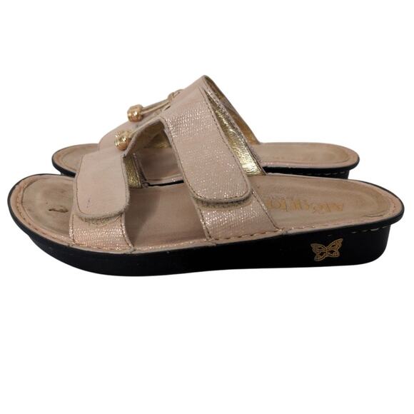 Alegria‎ Penny Slides 6.5/EU 37 Chunky Platform Slip on Leather Sandal Comfort - Picture 2 of 8